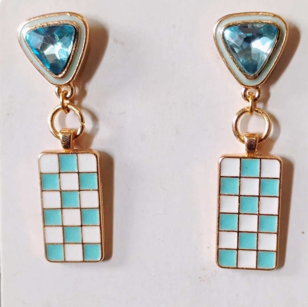 Checker board earrings